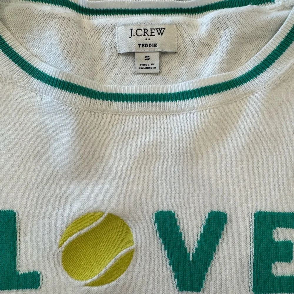 J.Crew LOVE Tennis Sweater Small White Cotton Re-Imagined